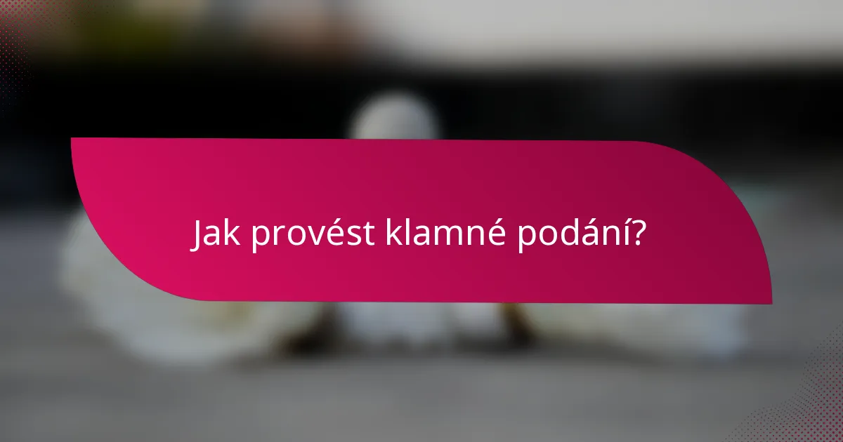 Jak provést klamné podání?