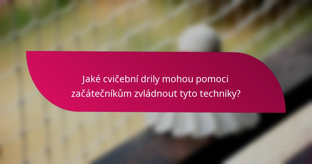 Jaké cvičební drily mohou pomoci začátečníkům zvládnout tyto techniky?