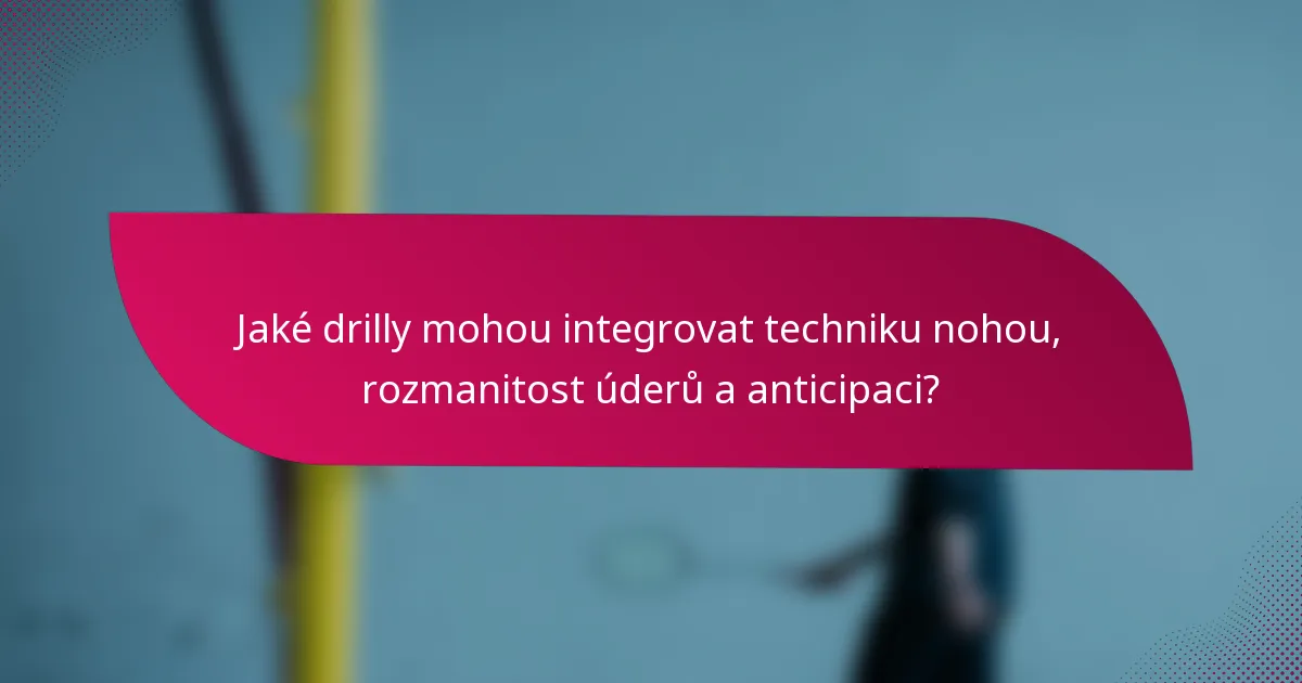 Jaké drilly mohou integrovat techniku nohou, rozmanitost úderů a anticipaci?