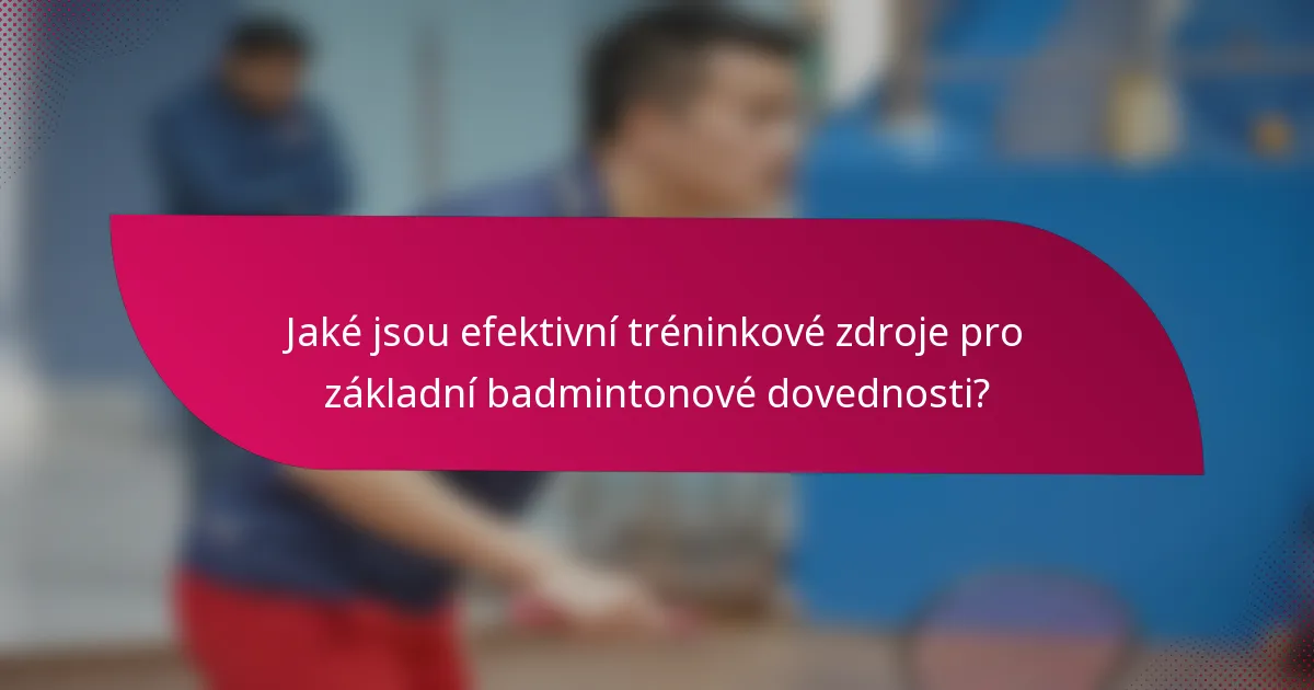 Jaké jsou efektivní tréninkové zdroje pro základní badmintonové dovednosti?